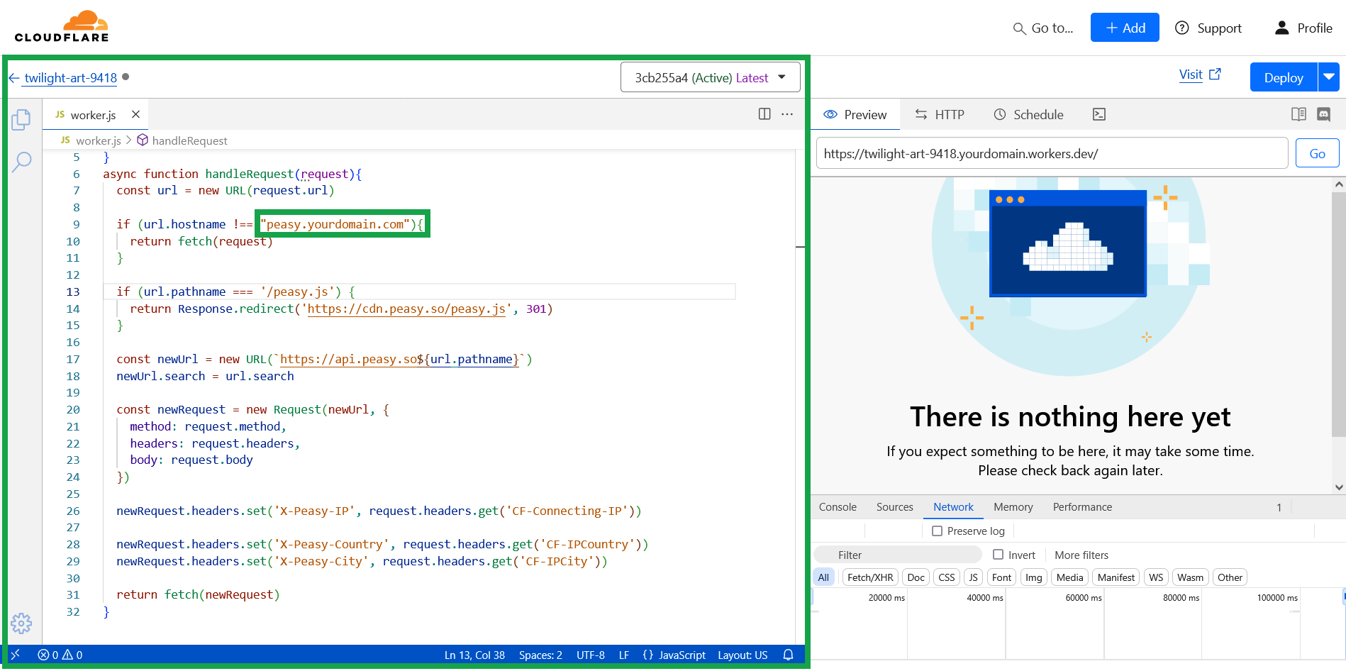 Cloudflare Worker Editor